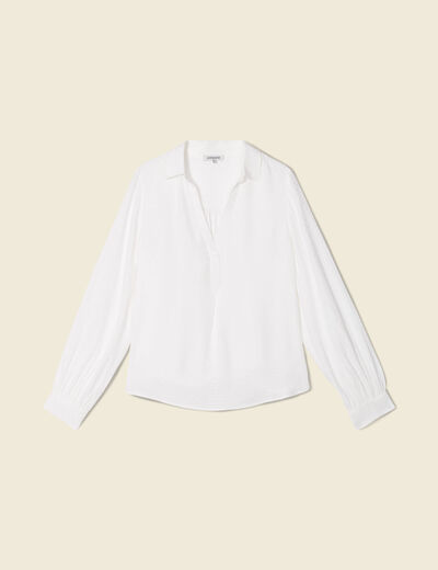 Blouse manches longues ecru femme