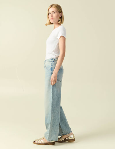 Jeans loose taille standard bleu femme