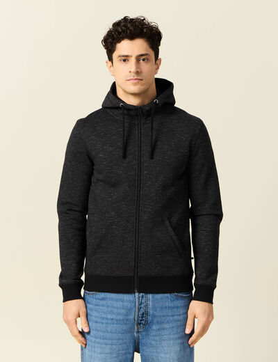 Gilet manches longues zipp&eacute; noir homme