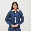 Blouson oversize en jeans doubl&eacute; denim stone femme