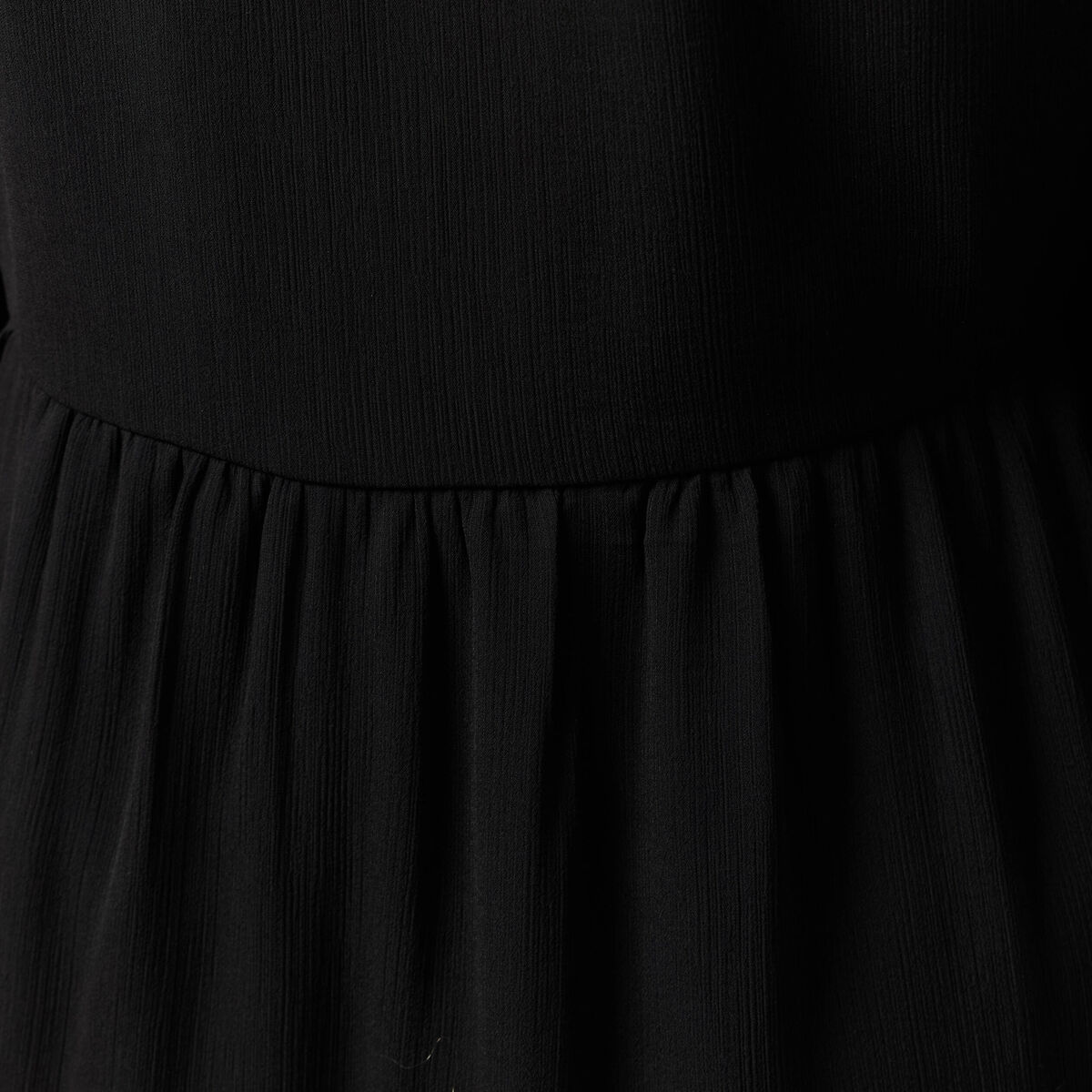 Robe manches longues doubl&eacute;e noir femme