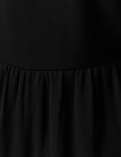 Robe manches longues doubl&eacute;e noir femme