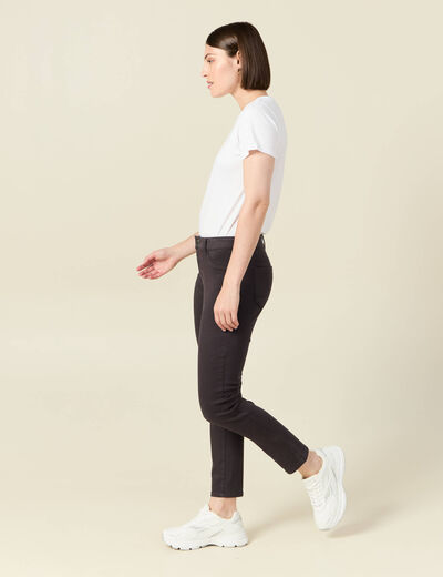 Pantalon slim 7/8ème gris foncé femme