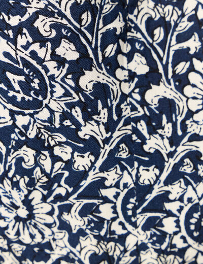Robe longue trapèze bleu femme