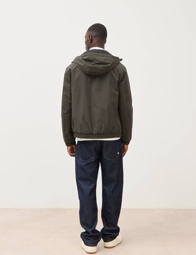 Parka coupe r&eacute;guli&egrave;re &agrave; capuche vert kaki homme
