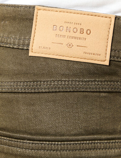 Jeans straight longueur 32 denim taupe homme