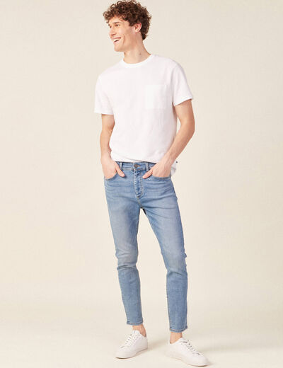 Jeans tapered 5 poches denim used homme