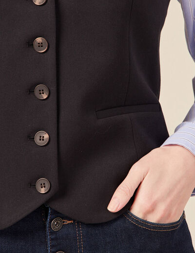 Veston boutonné noir femme