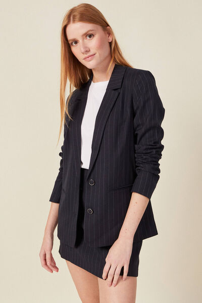 Veste blazer éco-responsable bleu femme