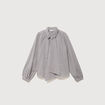 Chemise vichy droite manches longues bleu femme
