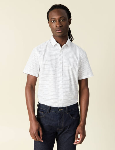 Chemise manches courtes blanc homme