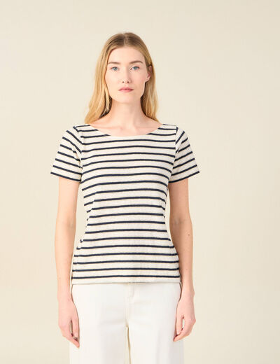 T-shirt manches courtes ecru femme