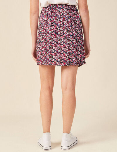 Jupe droite fluide noir femme