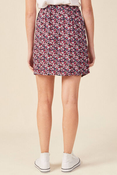 Jupe droite fluide noir femme