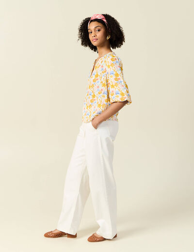 Blouse manches courtes multicolore femme