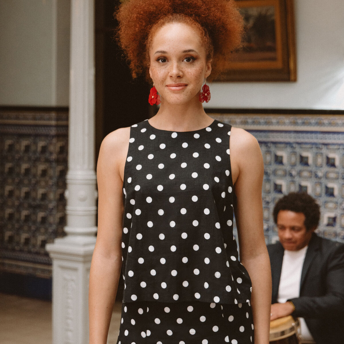 Top sans manches noir femme