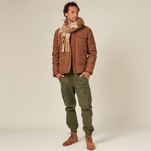 doudoune suedine droite marron homme Doudoune suédine droite marron homme