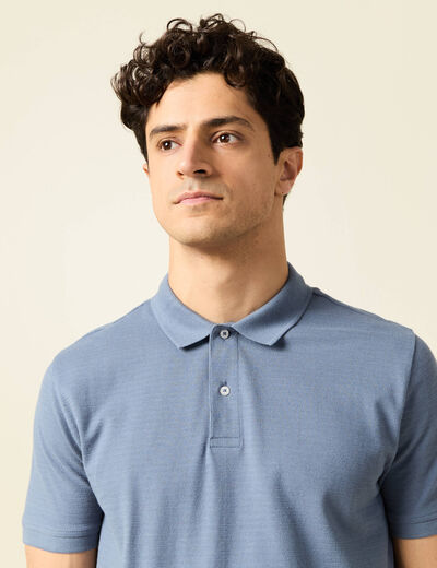 Polo éco-responsable bleu foncé homme