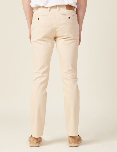 Pantalon chino slim beige homme