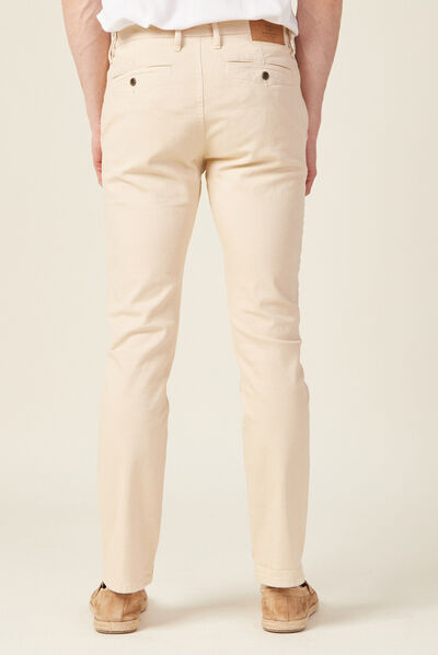 Pantalon chino slim beige homme