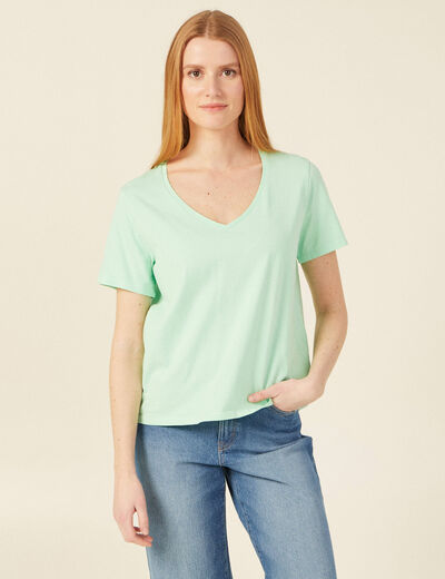 T-shirt éco-responsable vert fluo femme