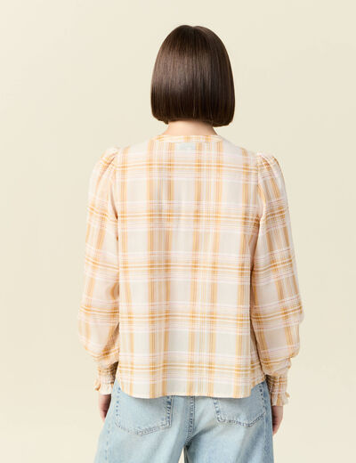 Chemise manches longues creme femme