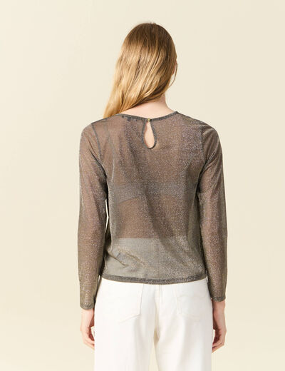 T-shirt manches longues couleur or femme