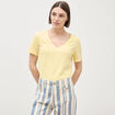 T-shirt manches courtes jaune pastel femme