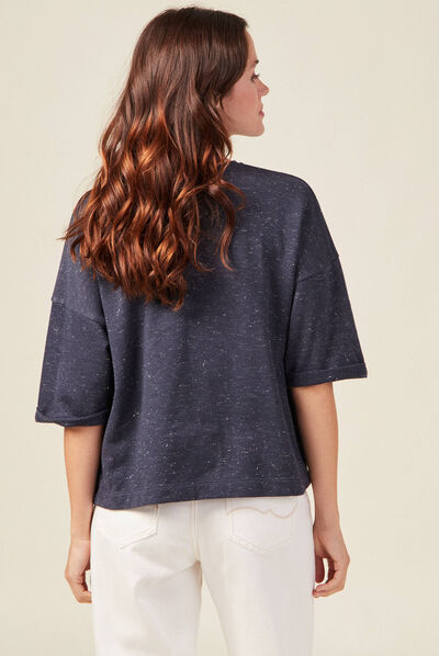 T-shirt à manches courtes gris foncé femme