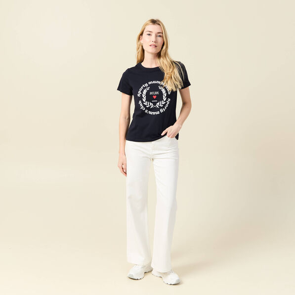 t shirt manches courtes bleu marine femme T-shirt manches courtes bleu marine femme