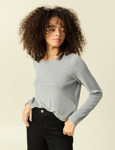 T-shirt manches longues gris femme