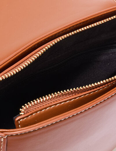 Sac besace arrondi marron femme