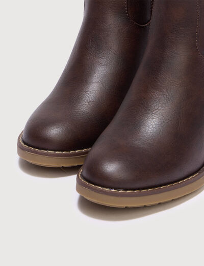 Bottes &agrave; talon marron fonc&eacute; femme