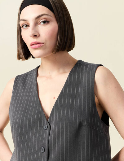Veston sans manches gris femme