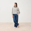 Jeans loose taille haute en coton denim stone femme