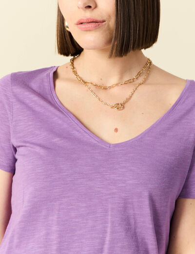 T-shirt manches courtes violet femme