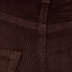 Pantalon taille haute velours resserr&eacute; marron femme