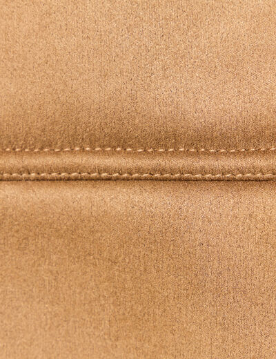 Manteau suédine col châle marron femme