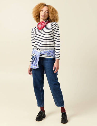 T-shirt manches longues ecru femme