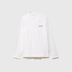 T-shirt droit en coton manches longues blanc homme