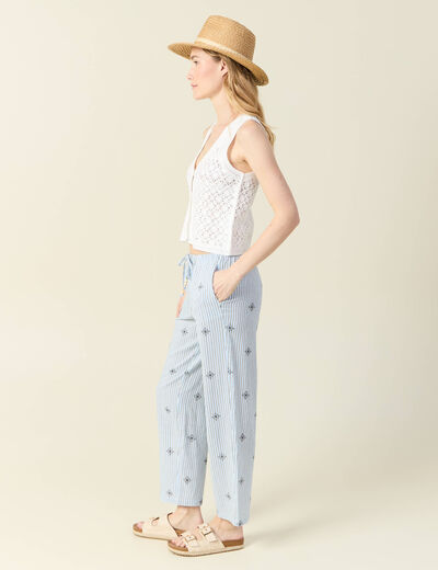Débardeur en crochet ecru femme