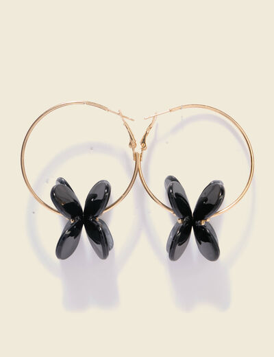 Boucles d'oreilles créoles noir femme