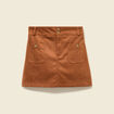 Mini-jupe droite doubl&eacute;e marron clair femme