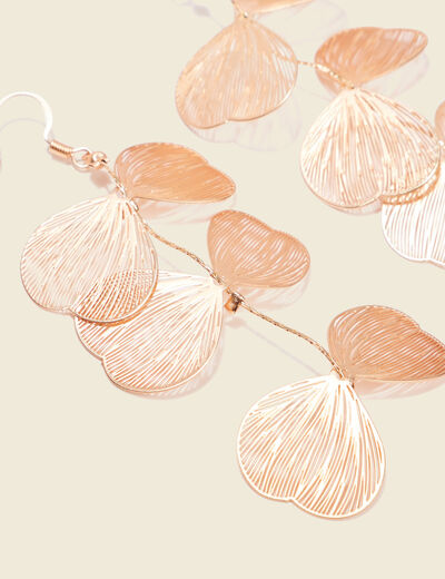 Boucles d'oreilles pendantes couleur or femme