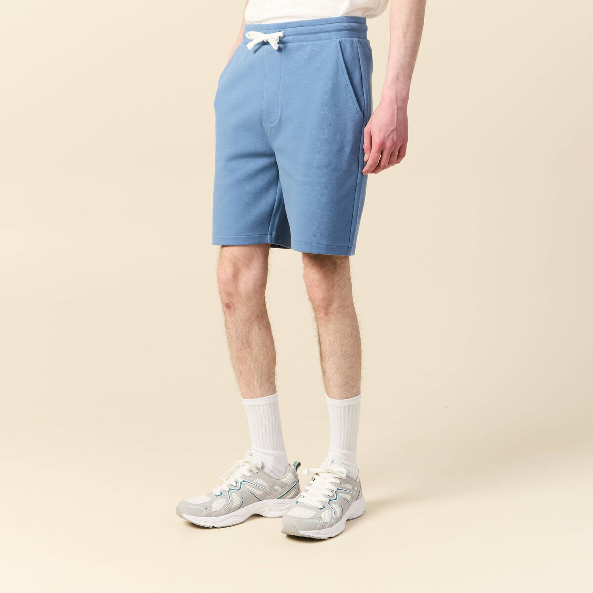 Short éco-responsable bleu gris homme