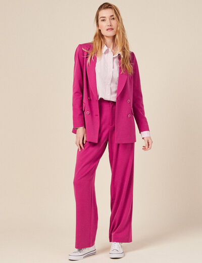 Veste blazer double boutonnage violet clair femme
