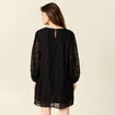 Robe droite manches longues noir femme