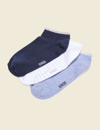 Lot 3 paires chaussettes bleu femme