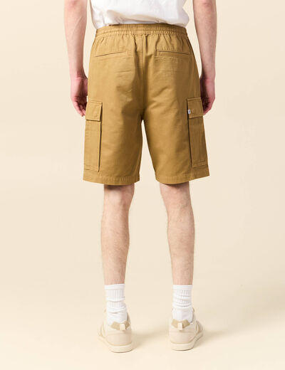 Bermuda droit cargo camel homme