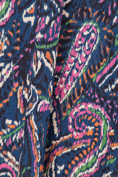 Robe longue droite à bretelles bleu femme